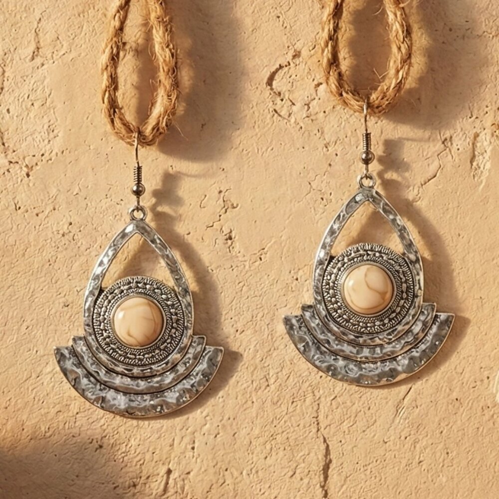 Turkish Handcrafted Boho Chic Dangle Earrings - Statement Fashion Jewelry - Picture 9 of 11